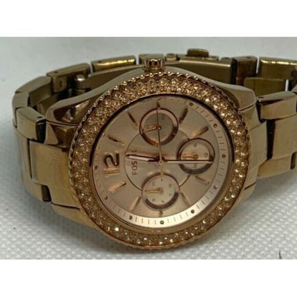 Fossil ES3590 Stella Women's Gold Stainless Steel Analog Dial Quartz Watch C877 - Picture 6 of 9